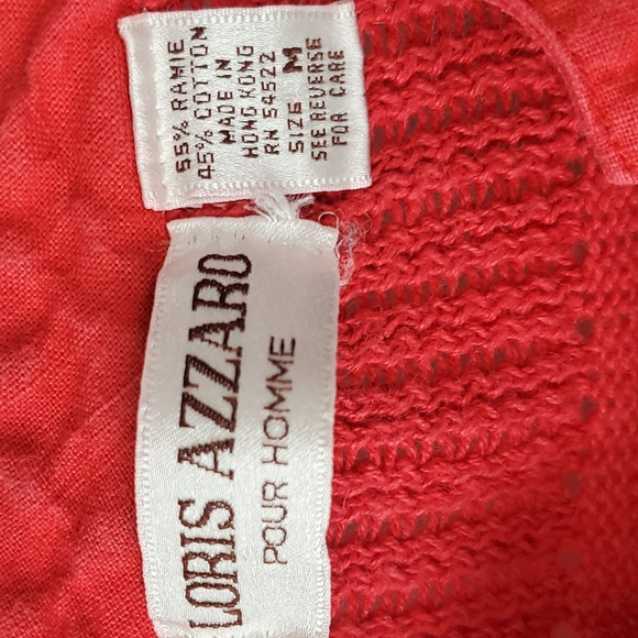 Vintage Loris Azzaro Pour Homme red polo sweater knit men size M - Picture 5 of 8